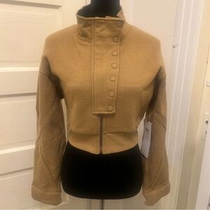 NEW ALO YOGA Cropped Wool Blend Strut Jacket Streetwear Athleisure Military Cosy